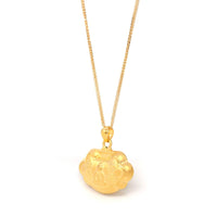 Baikalla Jewelry 24K Pure Yellow Gold Pendant 24k Gold "As You Wish" Ru Yi Charm Necklace
