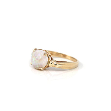Baikalla Jewelry Gold Opal Ring 8 14k Yellow Gold Natural Australian Opal Ring
