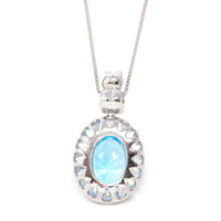 Baikalla Jewelry Silver Topaz Necklace Sterling Silver Natural Topaz Luxury Pendant Necklace With Lovely Bear
