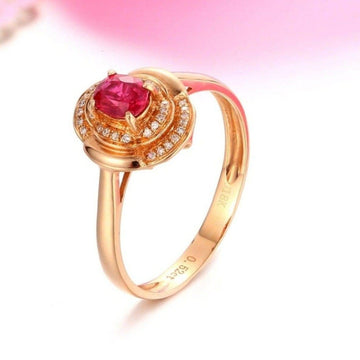 Baikalla Jewelry Gemstone Ring 5 Baikalla™ 18k Rose Gold & Natural A Ruby (1/2 ct ) Ring With Diamonds