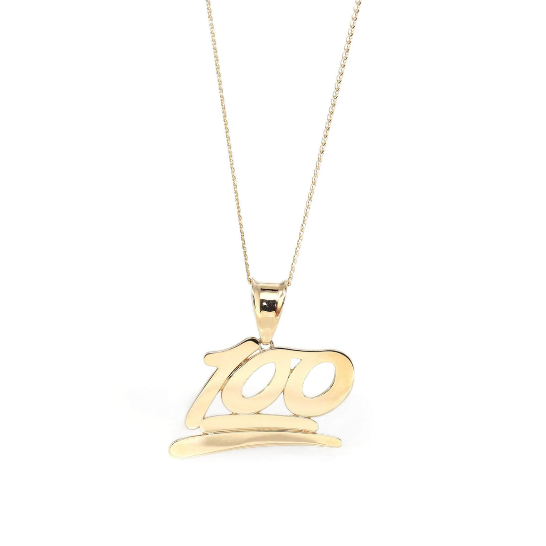 Baikalla Jewelry 24K Pure Yellow Gold Pendant Pendant Only 14k Yellow Gold "100" Pendant Necklace
