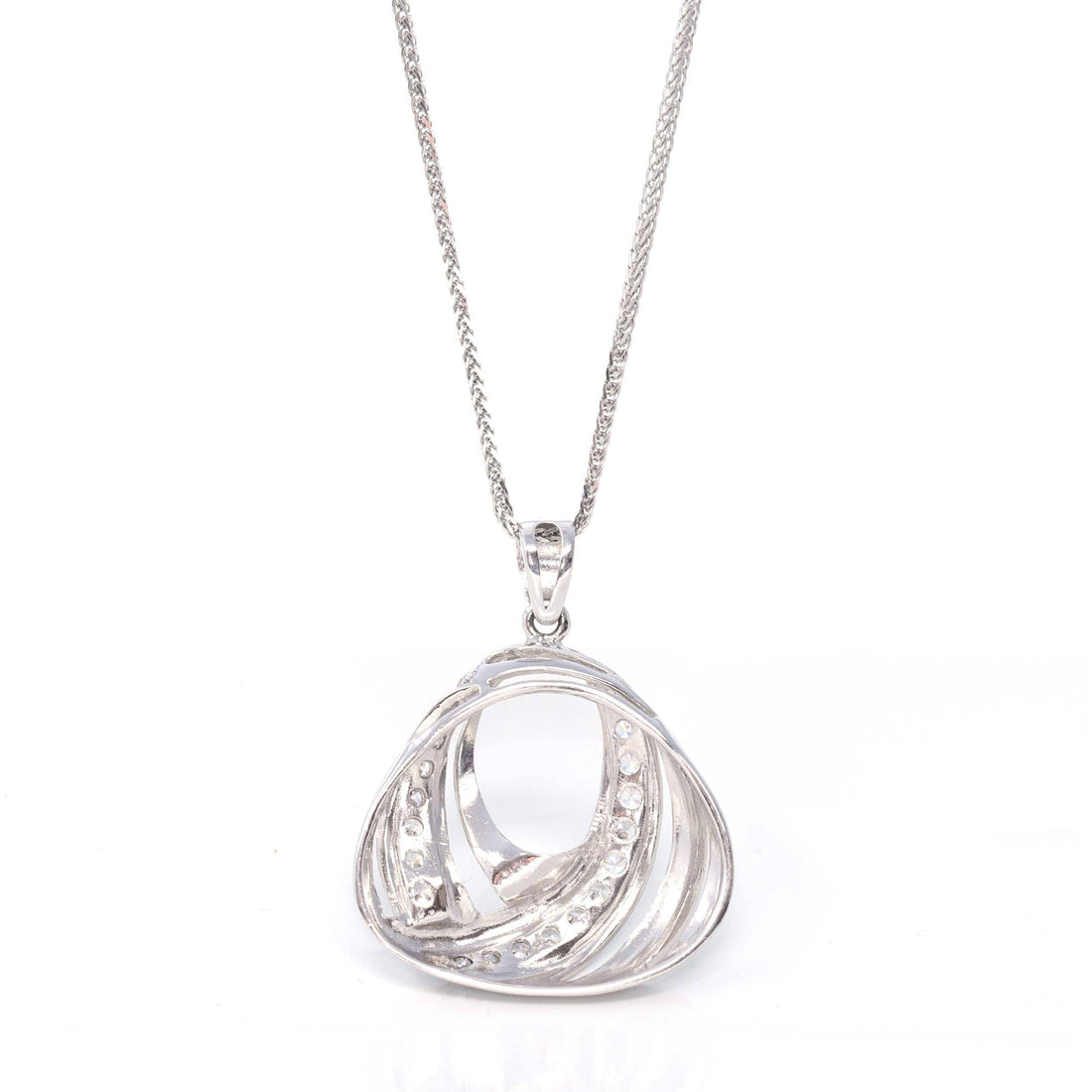 Baikalla Jewelry gemstone jewelry 18k White Gold Necklace With Zircon