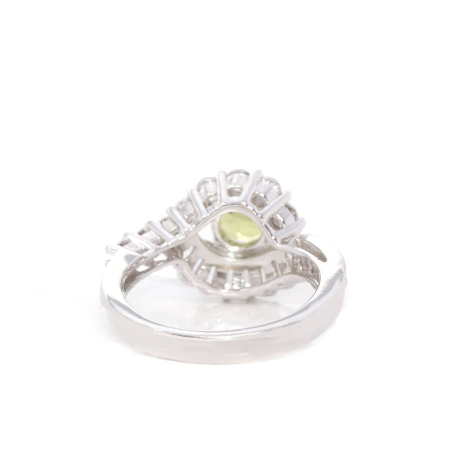 Baikalla Jewelry Sterling Silver Gemstone Ring Baikalla™ Gemstone Collection Sterling Silver Genuine Peridot & CZ Vintage Ring