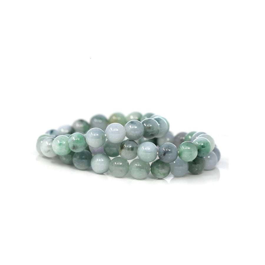 Baikalla Jewelry jade beads bracelet Genuine Jadeite Jade 10mm Round Blue Green Multiple Color Beads Bracelet (10mm)