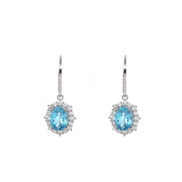 Baikalla Jewelry Silver Gemstones Earrings Garnet Baikalla™ Classic Sterling Silver Natural Amethyst Topaz Citrine Garnet Earrings With CZ