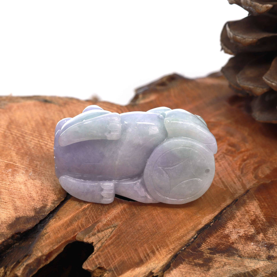 Baikalla Jewelry genuine jadeite carving Baikalla™ High-End Pi Xiu Genuine Burmese Lavender Jadeite Jade PiXiu Pendant Necklace (FengShui Lucky)