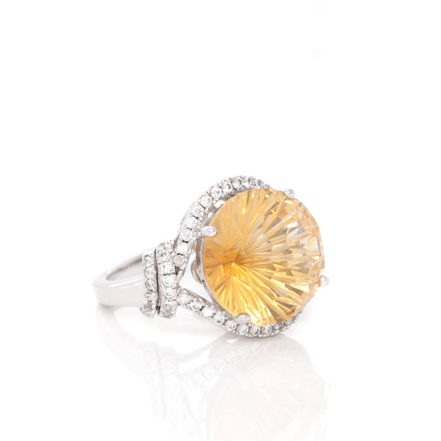 Baikalla Jewelry Gemstone Ring Baikalla™ Sterling Silver Natural Citrine 4 Prong Set Ring