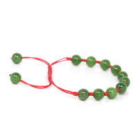Baikalla Baikalla Natural Nephrite Jade Bead Bracelet With Red String