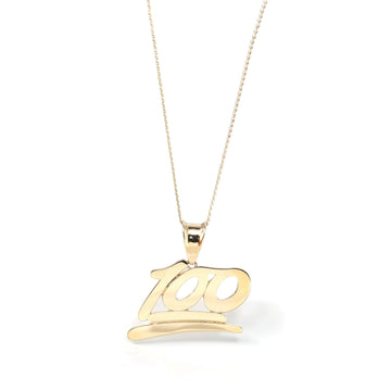 Baikalla Jewelry 14K Yellow Gold Pendant 14k Yellow Gold "100" Pendant Necklace