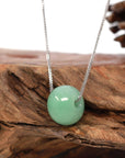 Baikalla Jewelry Jade Pendant Necklace Baikalla™ "Good Luck Button" Necklace Real Green Jade Lucky TongTong Pendant Necklace