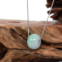 Baikalla Jewelry Jade Pendant Necklace Baikalla™ "Good Luck Button" Necklace Real Light Green Jade Lucky TongTong Pendant Necklace