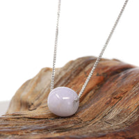 Baikalla Jewelry Jade Pendant Necklace Gold Plated Sterling Silver Chain Baikalla™ "Good Luck Button" Necklace Real Lavender Jade Lucky TongTong Pendant Necklace