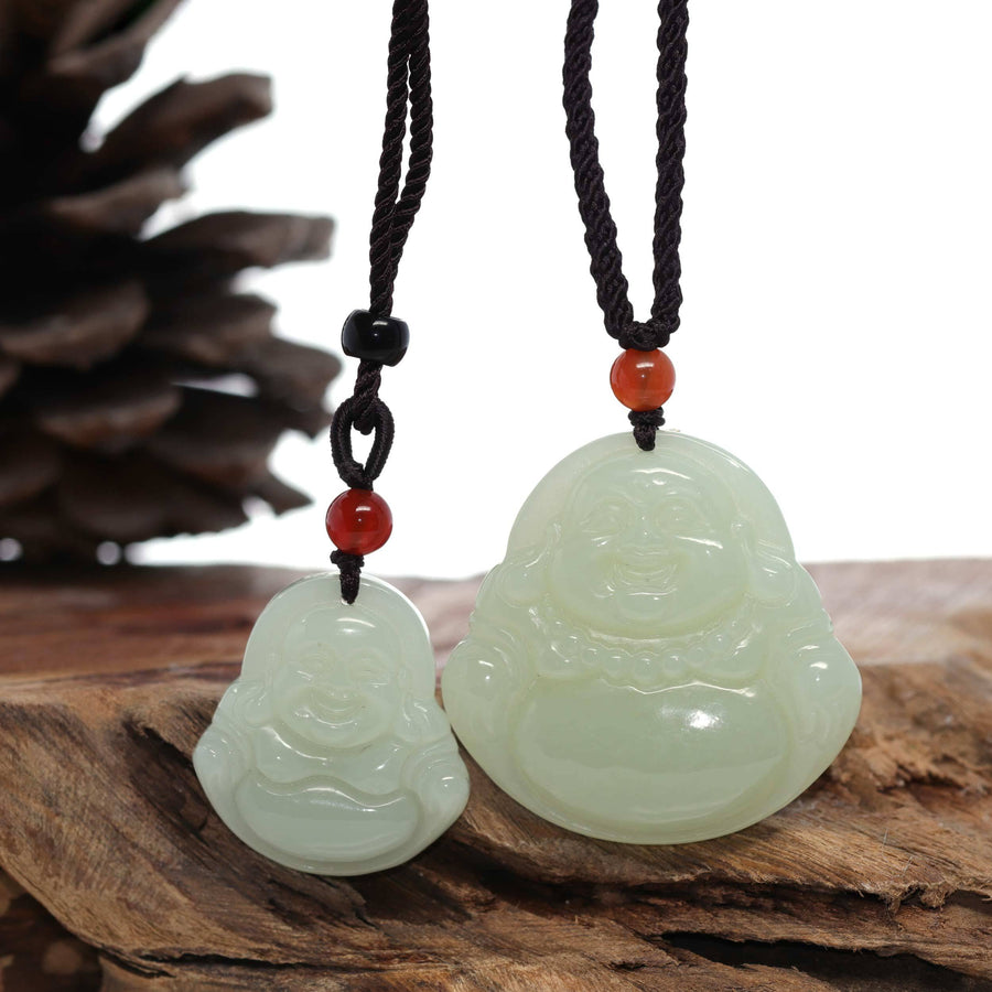 Baikalla Jewelry Jade Pendant Necklace A Pair Baikalla™ "Goddess of Compassion Buddha" Genuine White Jade Pendant Necklace