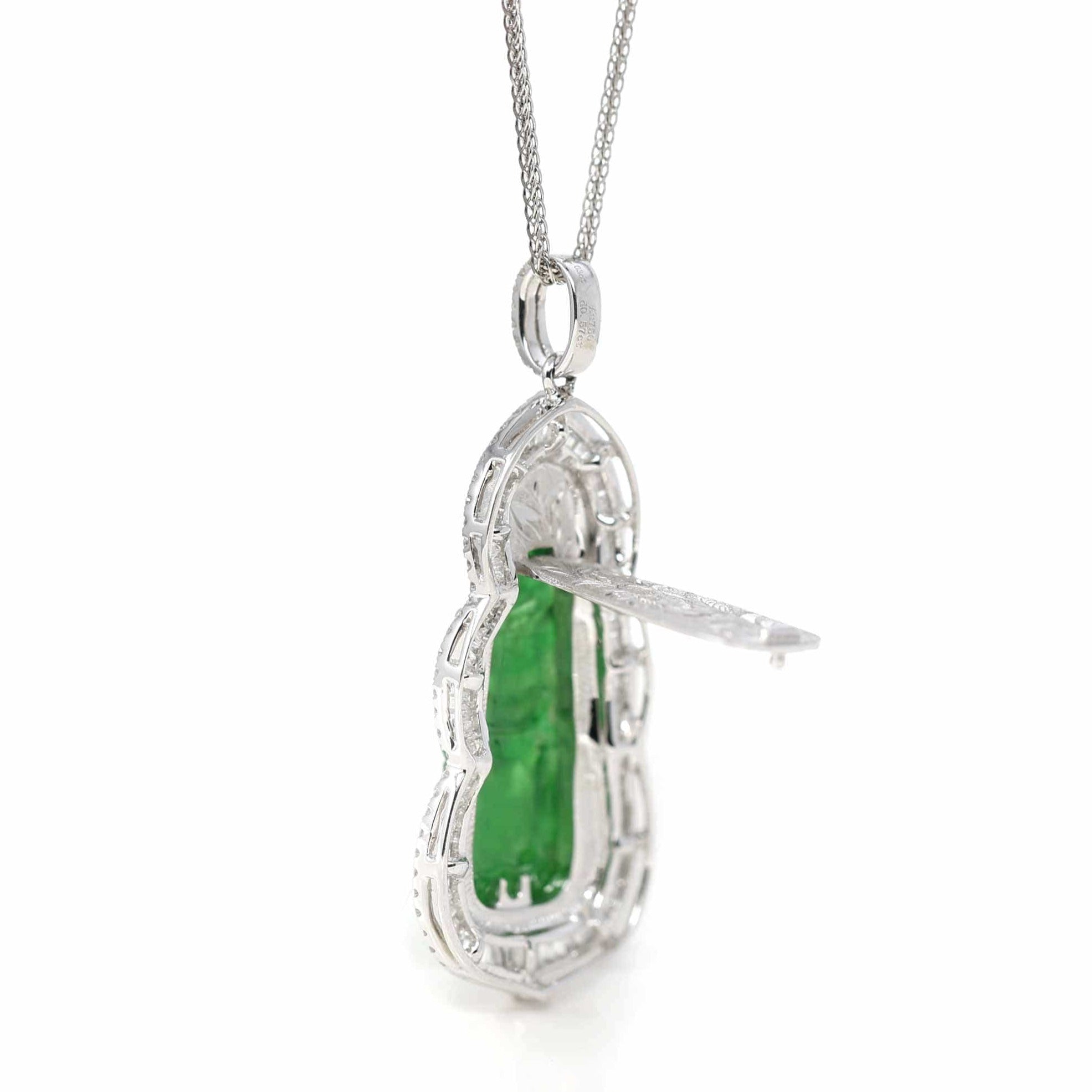 18K White Gold High-End Imperial Jadeite Jade 