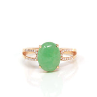 Baikalla Jewelry Jadeite Engagement Ring 5 Baikalla™ "Imperial Cabochon" 18k Rose Gold Natural Gree Jadeite Ring With Diamonds