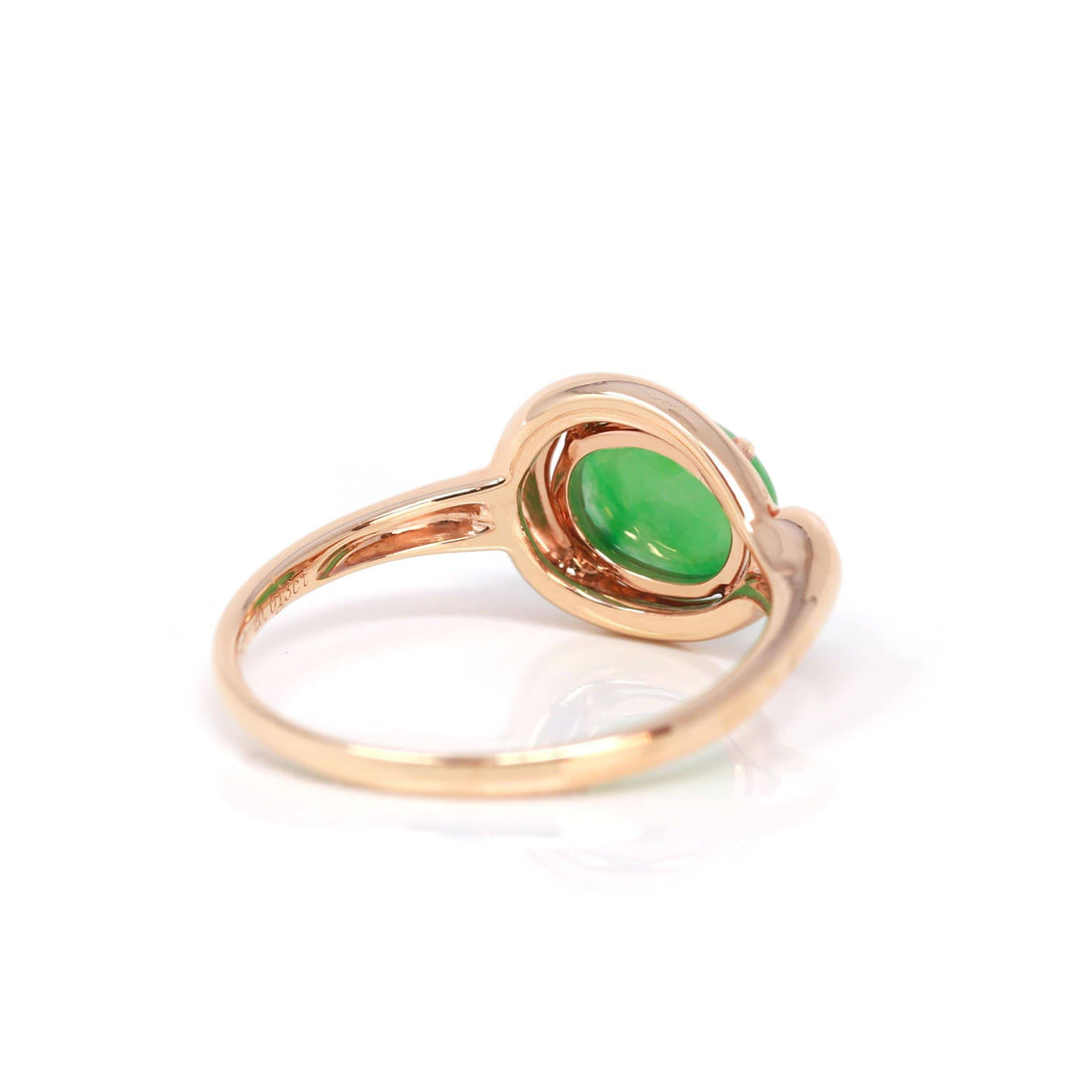 Baikalla Jewelry Jadeite Engagement Ring Baikalla™ "Daria" 18k Rose Gold Natural Imperial Jadeite Engagment Ring