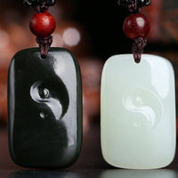 Baikalla Jewelry jade pendant Black & White Jade ( One Pair ) Genuine Nephrite White & Black Jade Yin Yang Pendant Necklace