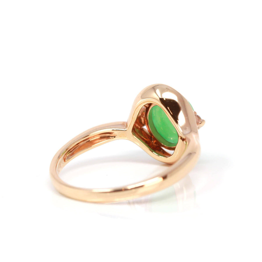 Baikalla Jewelry Jadeite Engagement Ring Baikalla™ "Irina" 18k Rose Gold Natural Imperial Jadeite Engagment Ring