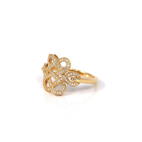 Baikalla Jewelry Gold Diamond Men's Ring 14k Solid Yellow Gold Lucky Mystic Knot VS1 Diamond Ring