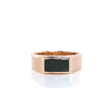 Baikalla Jewelry Baikalla™ Genuine Burmese Green Jadeite Jade Ring For Men For Women