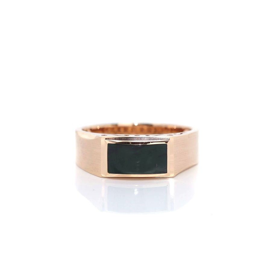 Baikalla Jewelry Baikalla™ Genuine Burmese Green Jadeite Jade Ring For Men For Women