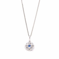 Baikalla Jewelry gemstone jewelry Pendant Only 14k White Gold Natural Sapphire Necklace With Diamonds