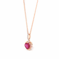 Baikalla Jewelry gemstone jewelry 18k Rose Gold  Lab. Created Ruby & CZ Pendant Necklace