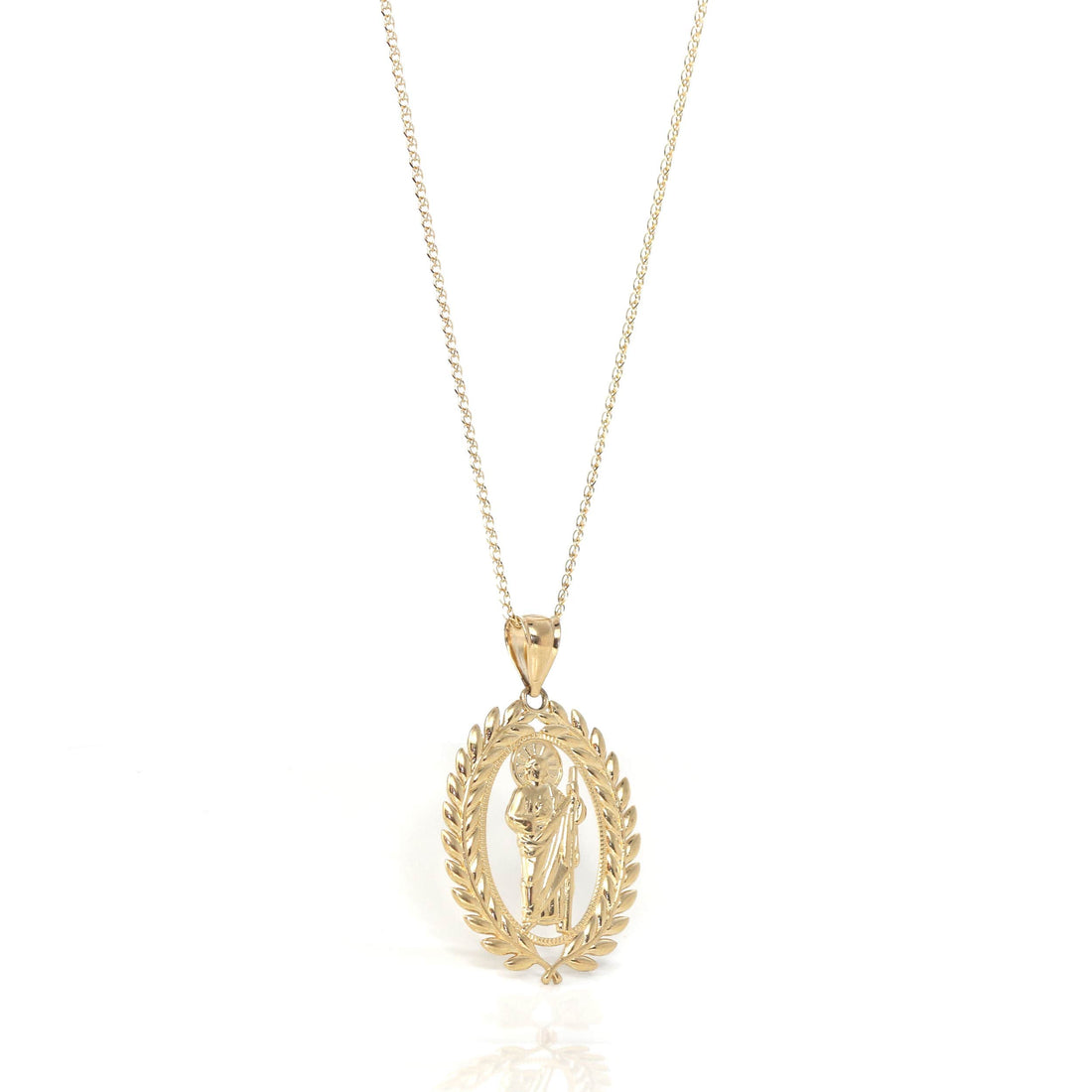 Baikalla Jewelry 14K Pure Yellow Gold Pendant 14k Yellow Gold Jesus Charm Necklace