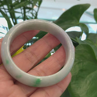 Natural Lavender- Green Jadeite Jade Bangle Bracelet (53.92 mm) #734