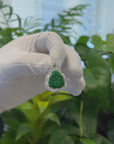 18K White Gold High-End Imperial Burmese Jadeite Jade Buddha Necklace with Diamonds