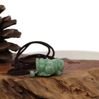 Baikalla Jewelry genuine jadeite carving Copy of Baikalla™ Pi Xiu Genuine Burmese Green Jadeite Jade PiXiu Pendant Necklace (FengShui Lucky)