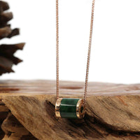 Baikalla Jewelry Gold Jadeite Necklace Copy of 18k Rose Gold Jadeite Jade Diamond Pendant Necklace