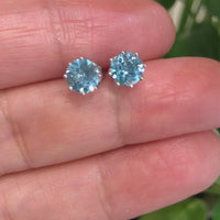 Baikalla™ Classic Sterling Silver Natural Swiss Blue Topaz Stud Earrings | Gemstone And Jade Jewelry, Nephrite Jade Jewelry | Baikalla Jewelry™, Find your Natural Gems and Jade Jewelry