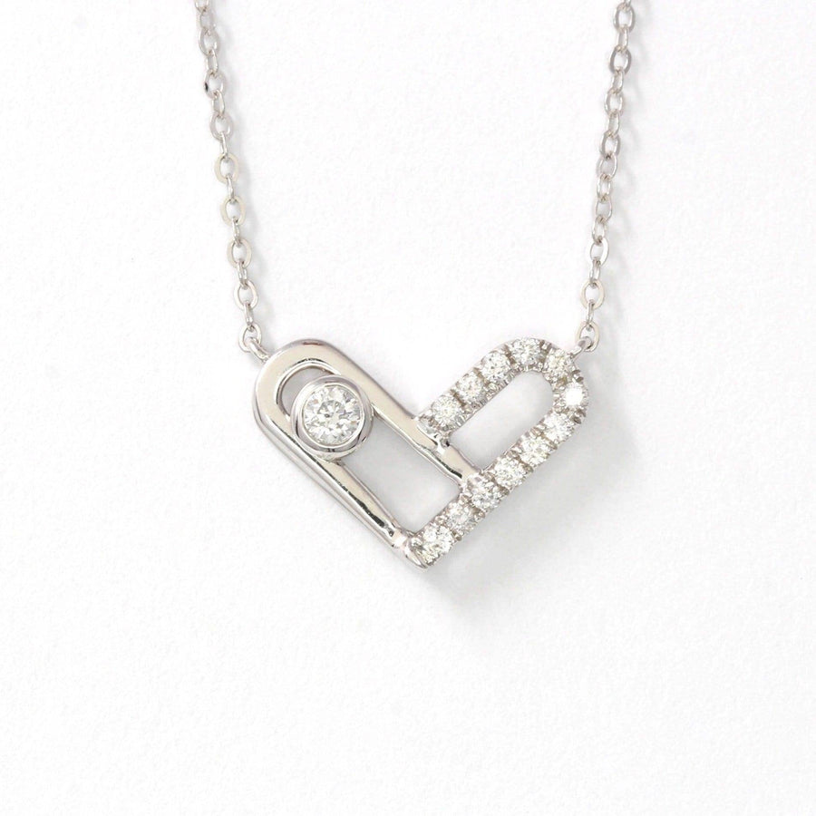 Baikalla Jewelry Gold Diamond Necklace 18k White Gold Diamond Accented Pendant Heart Necklace