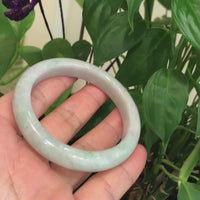Baikalla™ "Classic Bangle" Genuine Burmese Lavender Jadeite Jade Bangle Bracelet (58.3 mm) #159