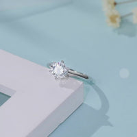 Baikalla™ "Layla" Sterling Silver Moissanite Luxury 1.5 CT 6 Prong Promise Ring