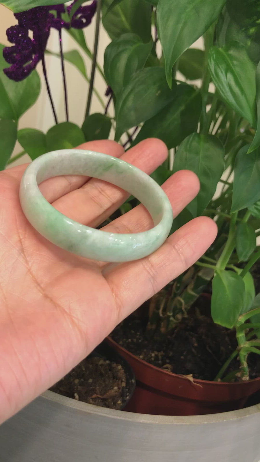 Baikalla™ "Classic Bangle" Genuine Burmese Green Jadeite Jade Bangle Bracelet (53.62 mm) #162