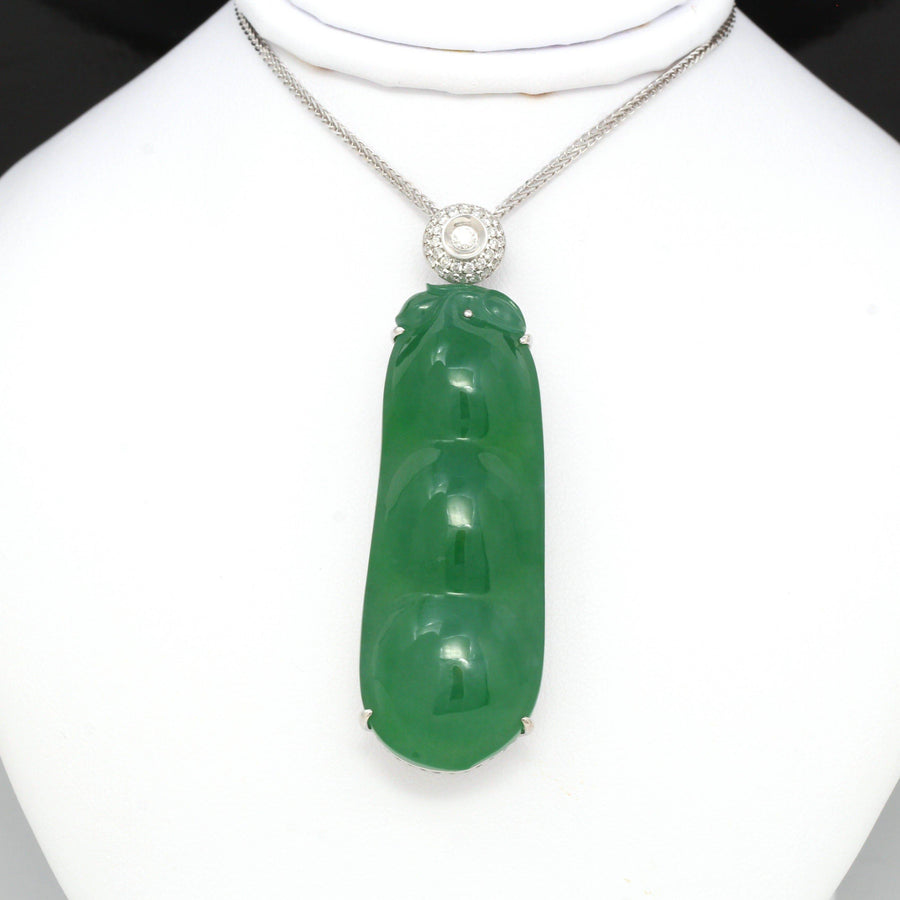 Baikalla Jewelry God Jadeite Necklace "Lucky Green Pea" High End Imperial Jadeite Baikalla Jewelry Signature Pendant