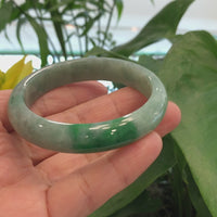 Baikalla "Classic Bangle" Forest Green Natural Burmese Jadeite Jade Bangle ( 58.27mm ) #439