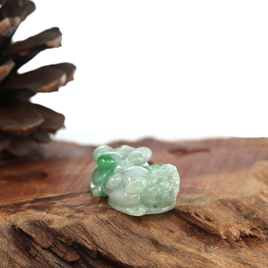 Baikalla Jewelry genuine jadeite carving Genuine Burmese Green Jadeite Jade PiXiu Pendant Necklace