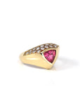 Baikalla Jewelry 18K Gold Tourmaline Ring 5 18k Yellow Gold Natural Pink Tourmaline Diamond Pinky Ring