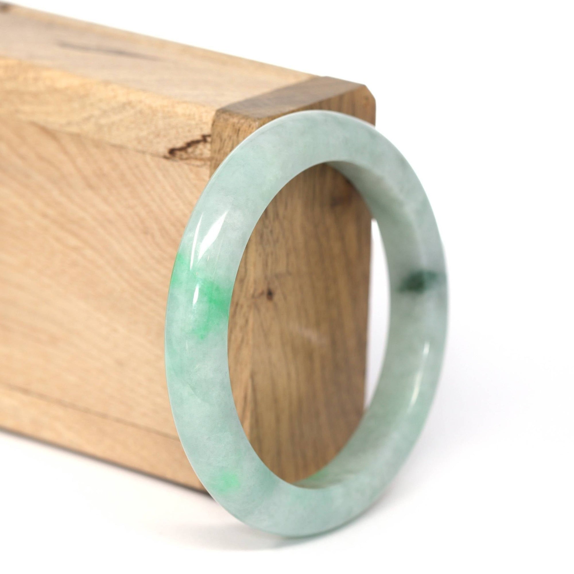 Baikalla Jewelry Jadeite Jade Bangle Bracelet Genuine Burmese Forest Green Jadeite Jade Bangle Bracelet (53.83 mm) #221