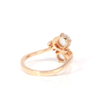 Baikalla Jewelry Jadeite Engagement Ring Baikalla™ "Amelie" 18k Rose Gold Natural Ice Jadeite Engagement Ring With Diamonds