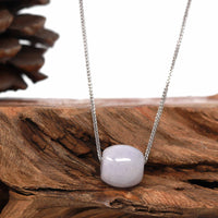 Baikalla Jewelry Jade Pendant Necklace Baikalla™ "Good Luck Button" Necklace Light Lavender Jade Lucky TongTong Pendant Necklace