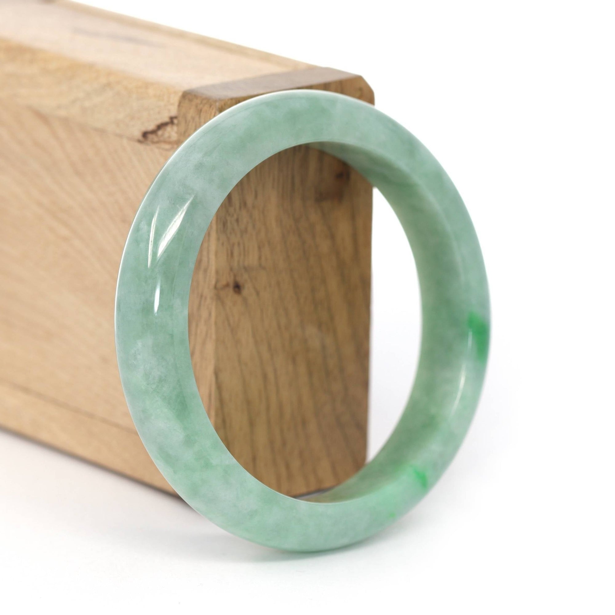 Baikalla Jewelry Jadeite Jade Bangle Bracelet Baikalla "Classic Bangle" Forest Green Natural Burmese Jadeite Jade Bangle ( 55.91 mm )  #436