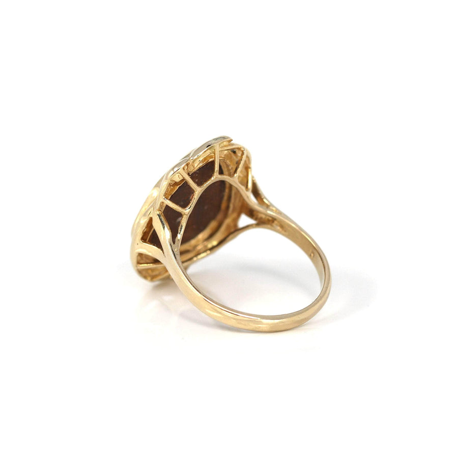 Baikalla Jewelry Gold Opal Ring 14k Yellow Gold Natural Australian Blue Opal Ring