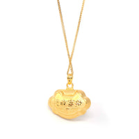 Baikalla Jewelry 24K Pure Yellow Gold Pendant 24k Gold "As You Wish" Ru Yi Charm Necklace