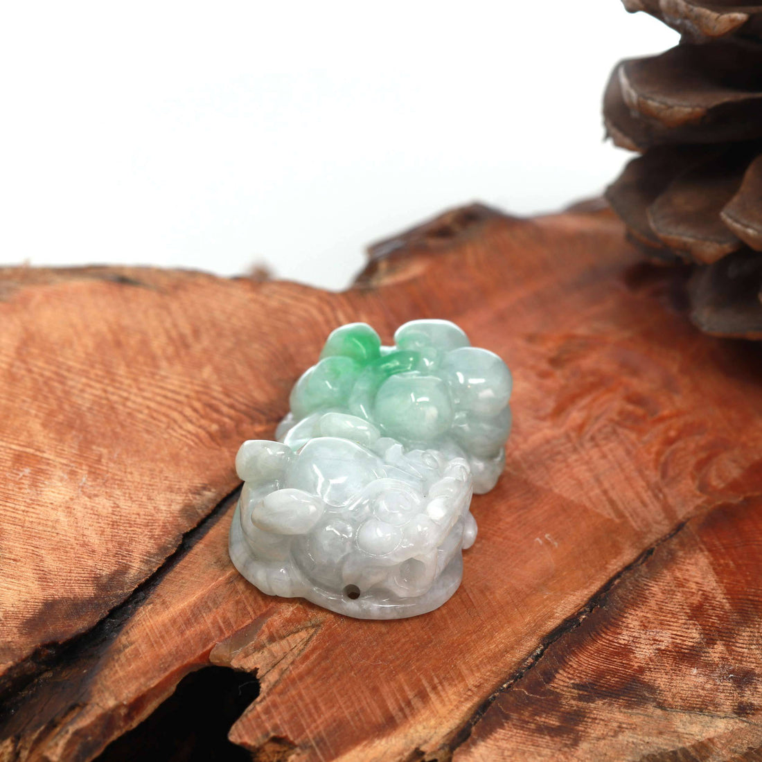 Baikalla Jewelry genuine jadeite carving Baikalla™ Pi Xiu Genuine Burmese apple green Jadeite Jade PiXiu Pendant Necklace (FengShui Lucky)