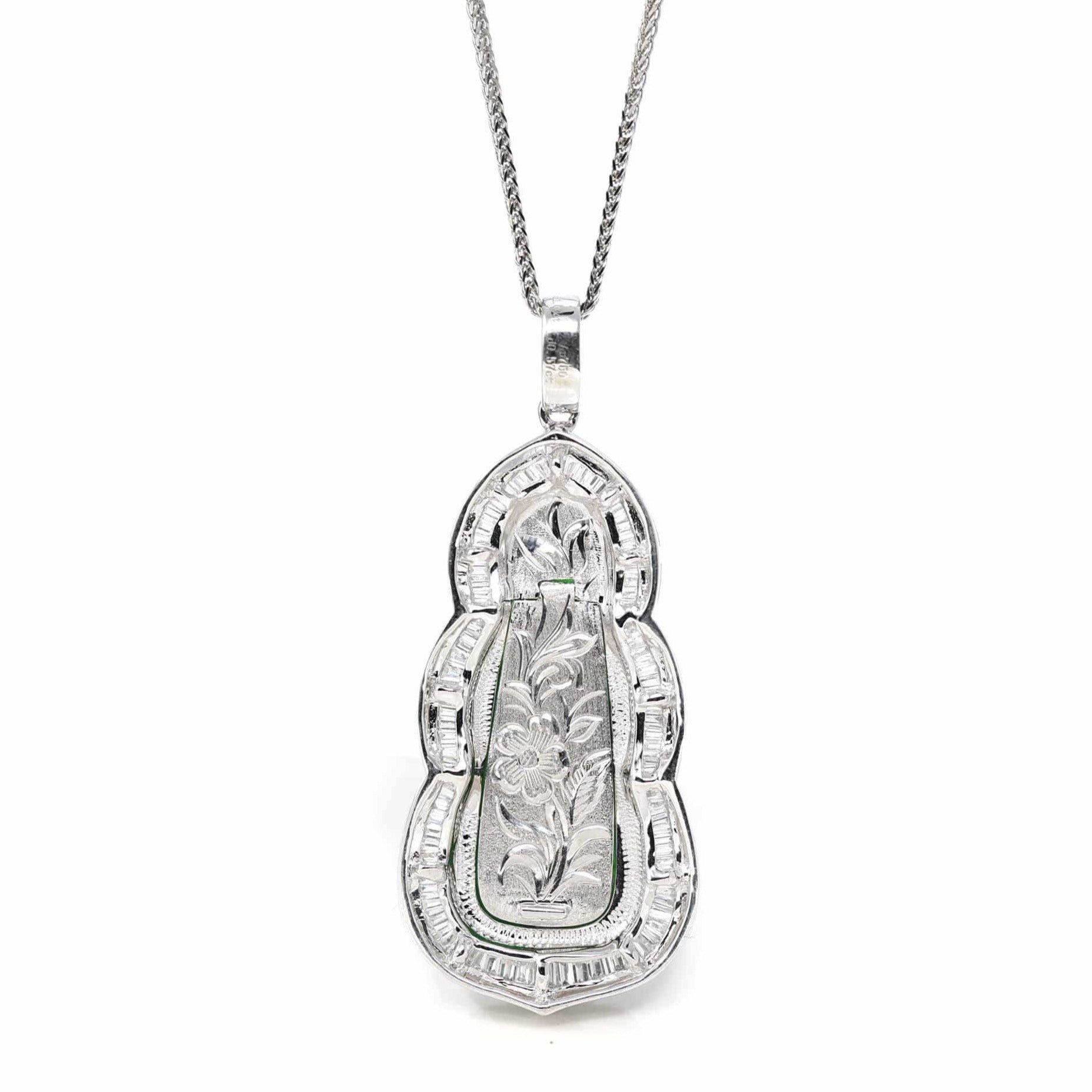 18K White Gold High-End Imperial Jadeite Jade 