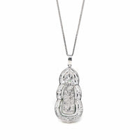 Baikalla Jewelry 18k Gold Jadeite Necklace 18K White Gold High-End Imperial Jadeite Jade "Goddess of Compassion" Guan Yin Necklace with Diamonds